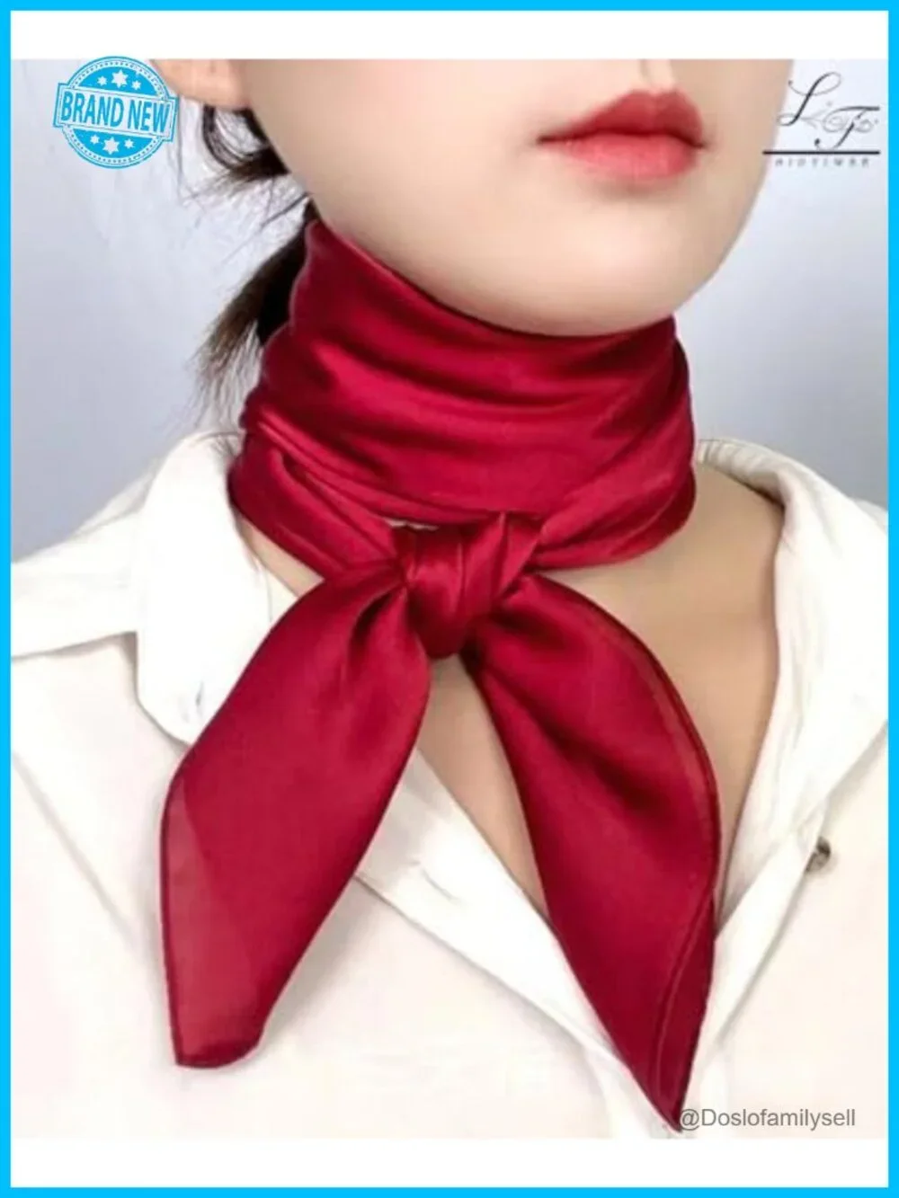 Satin Square Scarf, Emulation Silk for Women, Hair Ribbon, Headband, Handbag